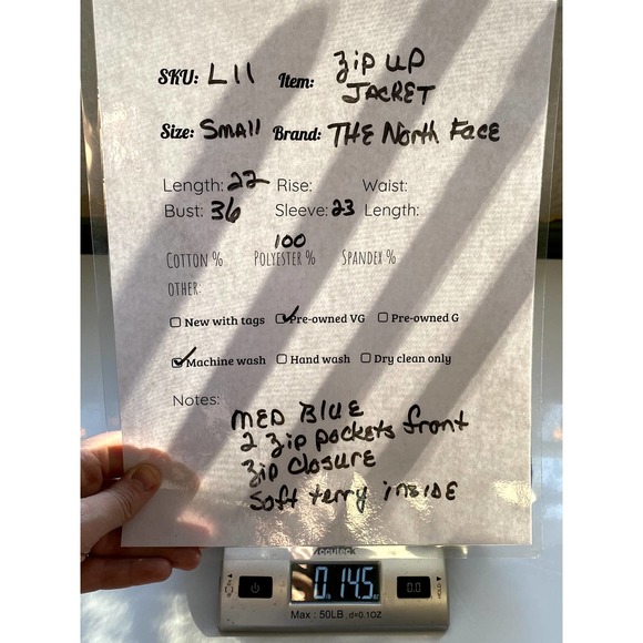 The North Face Cobalt Blue Zip Up Jacket - Picture 4 of 4